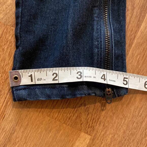 Just Black Cropped Skinny Ankle Zipper Dark Blue Denim Jeans Sz 25 Midrise - Picture 10 of 10